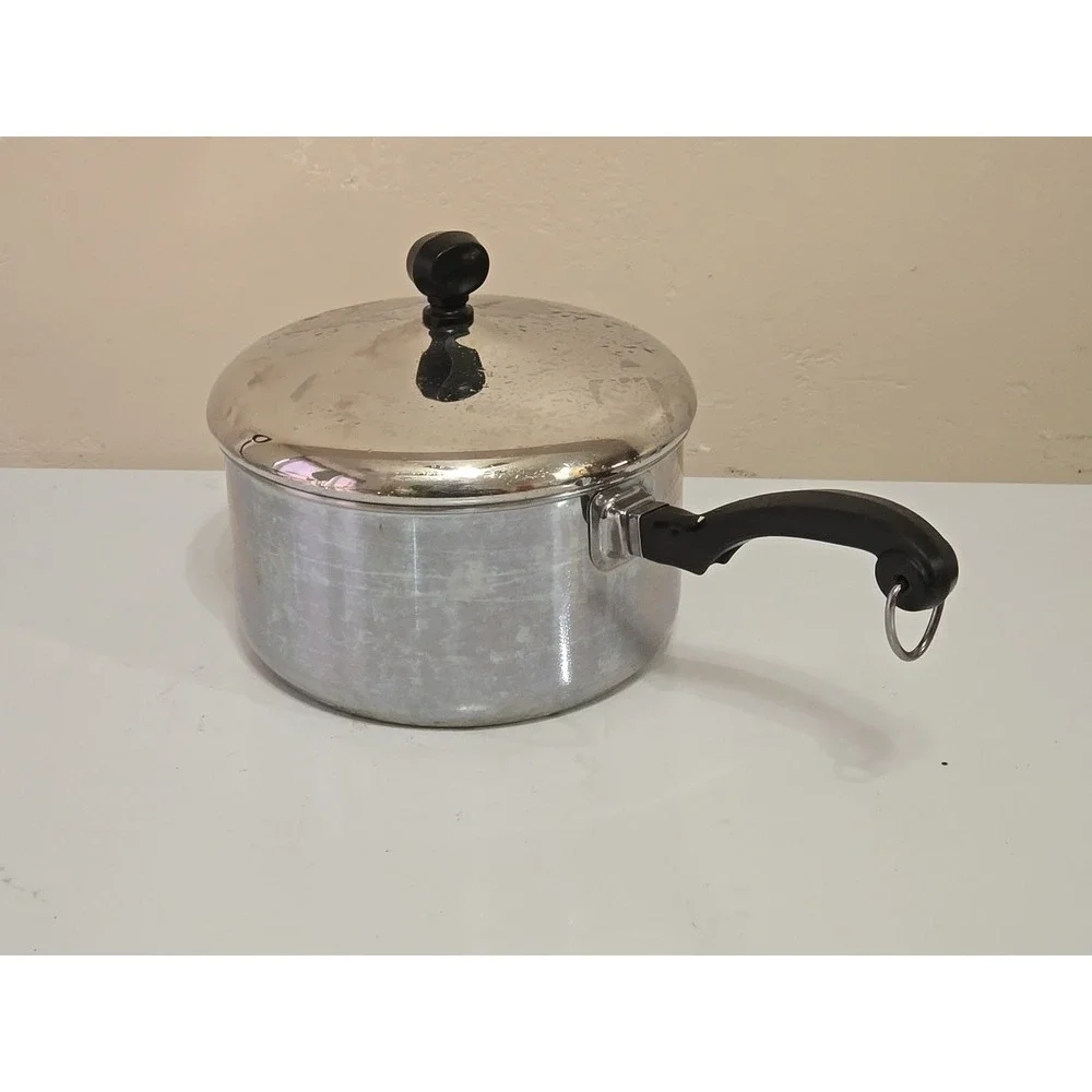 VTG Farberware 2 Qt Saucepan w/ Lid Stainless Steel Aluminum Clad Pot USA Retro